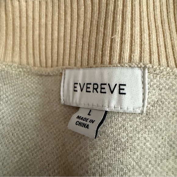 EVEREVE Argyle Cardigan Sweater Size L Beige Gray - Picture 7 of 10